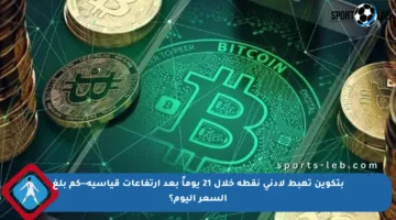 بتكوين تهبط لأدنى نقطة خلال 21 يوماً بعد ارتفاعات قياسية—كم بلغ السعر اليوم؟